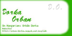 dorka orban business card